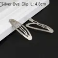 Zilveren ovale snap haarclips 4,8 cm lengte voor DIY sieraden maken accessoires - 4.8cm Golvende Ovale Clip / 1 Stuk Verpakking / Zilver