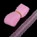 Bellissimo bordo in pizzo floreale rosa non elastico per cucito fai-da-te e decorazioni - Larghezza 28mm-5 Iarde / Rosa chiaro