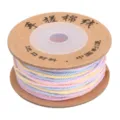 Mehrfarbiges handgedrehtes Baumwollgarn mit Farbverlauf und Goldseide für DIY-Schmuckherstellung - 1 Rolle Packung (1.2mm x 25m) / 17# Rosa Lila Verlauf