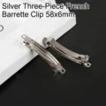 Zilveren 3-delige veerhaarclip 58x6mm metalen haarspeld voor DIY-sieraden maken - 58X6mm Driedelige Veerclip / 10 stuks/Verpakking / Zilver