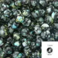 8mm black acrylic marbled round beads with blue and yellow spots for DIY jewelry - 8mm (Approx 100 Pieces/Pack) / Black