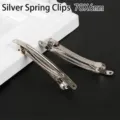 Zilveren 78x6mm driedelige metalen veerhaarklem voor DIY sieraden accessoires maken - 78X6mm Driedelige Veerclip / 10 stuks/Verpakking / Zilver