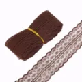 Pizzo in merletto marrone scuro non elastico con ricamo floreale per il cucito - Larghezza 45mm-5 Iarde / Caffè