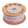 Handgedrehtes Baumwollgarn mit Goldglitzer für DIY-Halsketten und Armbandweben - 1 Rolle Packung (1.2mm x 25m) / 19# Rosa Blau Verlauf
