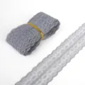 Pizzo grigio non elastico con motivi floreali per progetti di cucito fai da te - Larghezza 45mm-5 Iarde / Grigio