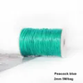 High-quality 2mm peacock blue round waxed cord for DIY jewelry and bracelet making - 5 Meters (2mm) / Peacock Blue