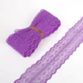 Finitura in pizzo viola non elastico con motivo floreale per cucito fai-da-te e decorazione - Larghezza 45mm-5 Iarde / Viola