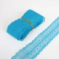 Pizzo floreale non elastico blu cielo per cucito fai-da-te e decorazione di vestiti - Larghezza 45mm-5 Iarde / Blu lago