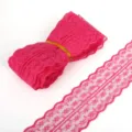 Nastro di pizzo non elastico rosso rosa per cucito di abiti e decorazioni fai da te - Larghezza 45mm-5 Iarde / Rosso rosa