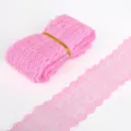 Elegante bordo in pizzo floreale rosa non elastico per cucito e decorazioni - Larghezza 45mm-5 Iarde / Rosa