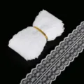 Pizzo floreale bianco non elastico per cucito fai-da-te e decorazione di vestiti - Larghezza 45mm-5 Iarde / Bianco