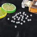 Transparent 6mm bicone crystal beads with iridescent AB coating for DIY jewelry making - Approx 40 Pieces/Pack / White AB