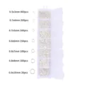 DIY zilveren open buigringen set in 7-vaks doos in verschillende maten voor sieraden - Buigringen (7-Vaks Doos) / Zilver