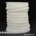 Detailed view of 9mm white ABS pearl flower bead trim roll for wedding DIY floral decor - Floral / 9mm 5m Pack / Beige