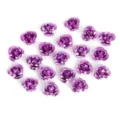 Small purple metallic aluminum rose flower beads ideal for DIY handmade jewelry crafts - 100 Pieces/Pack (Diameter 6mm Height 4mm) / Purple