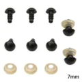 Yeux de sécurité noirs 7mm en plastique avec rondelles pour peluches DIY et poupées DIY - Diamètre 7mm (50 Paires/Paquet) / Noir