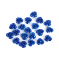 Vibrant royal blue 3D aluminum rose flower beads for DIY jewelry and bracelet making - Blue
