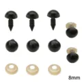 8mm black plastic safety eyes and washers for plush toy DIY crafts - 8mm Diameter (50 Pairs/Pack) / Black