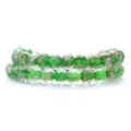 Sparkling green faceted wheel glass beads with gold sand for DIY jewelry making material - 8mm Diameter (10 Pieces/Pack) / Green