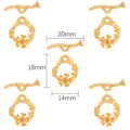 Kit de fermoirs OT plaqués or 18K pour la création de bijoux DIY avec dimensions - Style Branche de Fleur / Plaqué Or 18K, 1 Set/Paquet