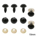 10mm black plastic safety eyes with washers for DIY plush toy and doll making kit - 10mm Diameter (50 Pairs/Pack) / Black