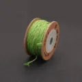 Braided green and white 1.5mm cotton cord on a cardboard spool for DIY handmade crafts - 1.5mm (15m/Roll) / Spring Bud (#63)