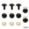 Set of 12mm black plastic safety eyes with washers for DIY plush toy making accessories - 12mm Diameter (50 Pairs/Pack) / Black
