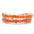 Orange faceted gold sand lampwork beads with rose flower pattern for DIY jewelry - 8mm Diameter (10 Pieces/Pack) / Orange