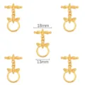 Fermoirs à bascule libellule plaqués or 18K pour la création de bijoux bracelets et colliers DIY - Style Libellule / Plaqué Or 18K, 1 Set/Paquet