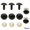 16mm black plastic safety eyes set with washers for plush toys and DIY doll making - 16mm Diameter (50 Pairs/Pack) / Black