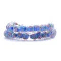 Handmade blue gold sand faceted lampwork wheel beads for DIY jewelry making crafts - Sapphire Blue