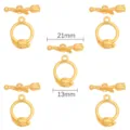 Fermoir à bascule OT tulipe plaqué or 18 carats élégant pour la création de bijoux DIY - Style Tulipe / 1 Paquet (Bague DE 13mm Barre 21mm)