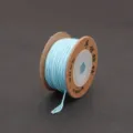 Light blue 1-1.5mm cotton cord on a cardboard spool for DIY jewelry making and crafts - 1.5mm (15m/Roll) / Lake Blue (#40)