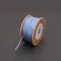 High-quality blue 1-1.5mm braided cotton cord on a paper spool for DIY jewelry making - 1.5mm (15m/Roll) / Haze Blue (#35)