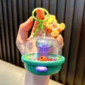 Llavero mini juego de baloncesto con dije de oso amarillo y base verde - Verde