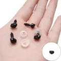 Black DIY plastic safety eyes and noses with stems for plush stuffed animal toys - Triangular Threaded Accessory / 7x9mm (50 Pairs/Pack) / Black
