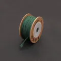1-1.5mm dark green braided cotton cord on a brown cardboard spool for DIY jewelry making - 1.5mm (15m/Roll) / Dark Green (#24)