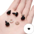 Black plastic safety eyes and noses for plush toy DIY crafts with secure washers included - Triangular Threaded Accessory / 10x11mm (40 Pairs/Pack) / Black