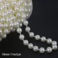 10mm ivory ABS faux pearl bead chain for wedding DIY floral decoration accessories - Round / 10mm 11m Pack / Beige