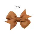 Elegante molletta per capelli con fiocco in nastro grosgrain marrone per bimbe 785 - Cammello Scuro (785)