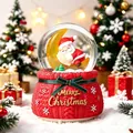 Carillon palla di neve natalizia con base in maglia rossa e Babbo Natale che dorme - 80# Luce + Musica / Babbo Natale Sdraiato