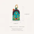 Enamel-style colorful copper house pendant with flower details for DIY bracelets - 1 Grey Roof