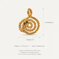 Professional 15.8mm gold stainless steel snake pendant with green eyes and sizes - Snake Pendant