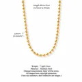 Robuste goldene Edelstahl-Kugelkette mit 2,9 mm Perlen und 40 cm Länge für Schmuck - Perlenkette / Gold