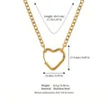 Elegant gold heart carabiner pendant necklace crafted from durable stainless steel. - Heart Carabiner Clasp Chain (Chain Only (Without Pendant)) / 47CM+5CM