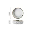 4-Zoll Nordic Marmormuster Keramik Saucenschale mit elegantem Goldrand für die Tafel - 4-Zoll-Dipschale / Marmor / Graues Marmormuster
