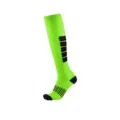 Professional neon green high-cut sports compression socks with black striped design - S/M / Green