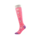 Pink compression socks with heart pattern for running and sports - S/M / Red Striped Heart