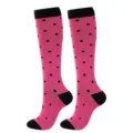 Chaussettes de compression roses à pois noirs pour le sport et le ski. - L/XL / Pois Roses (33002)