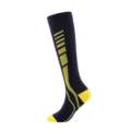 Chaussette de compression bleu marine avec motif jaune citron et pointe renforcée. - S/M / Dégradé noir et jaune